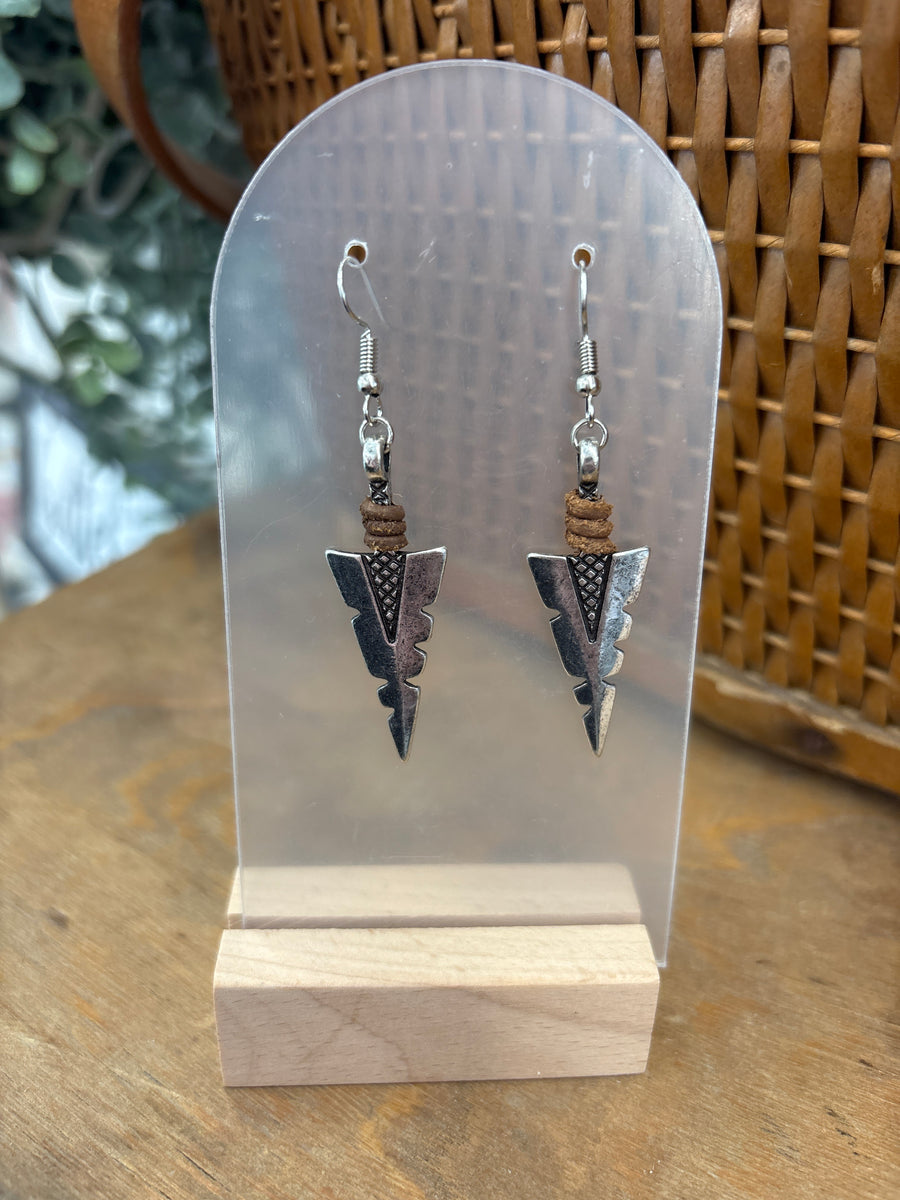 Metal Arrowhead Drop Earrings
