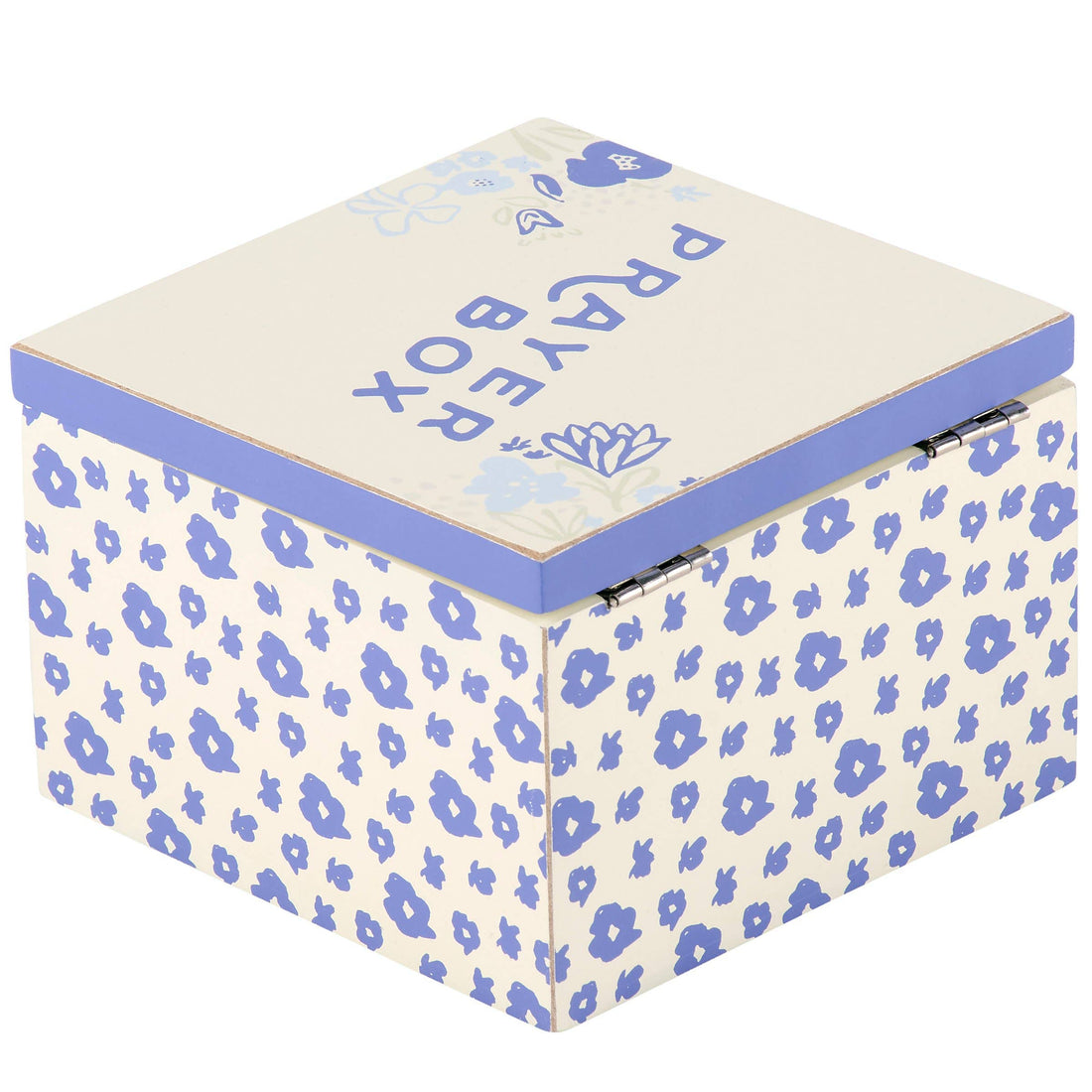 Blue Floral Prayer Box Hinged Box