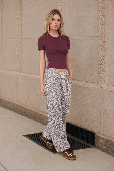 Maroon Cropped Knit Tee
