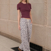 Maroon Cropped Knit Tee