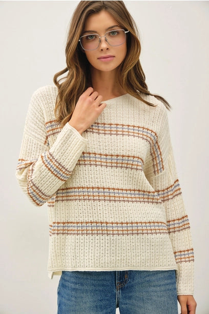 Stripe Knit Sweater - Oversized
