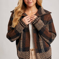 Plaid Knit Jacket