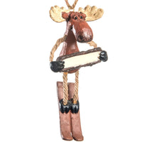 Skiing Moose Ornament - Personalize
