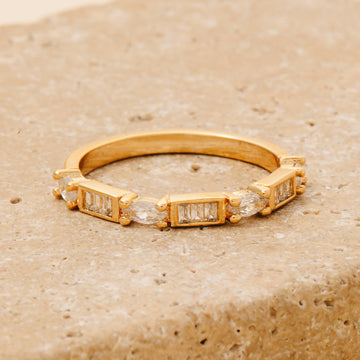 Marquise Baguette Rhinestone Ring