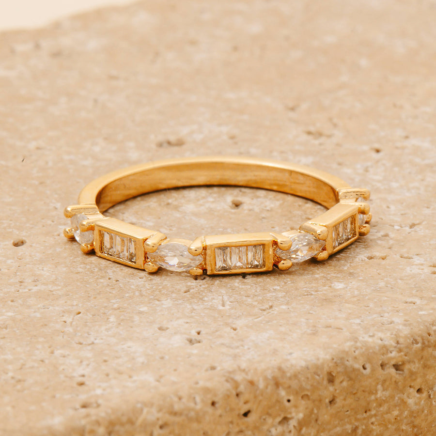 Marquise Baguette Rhinestone Ring
