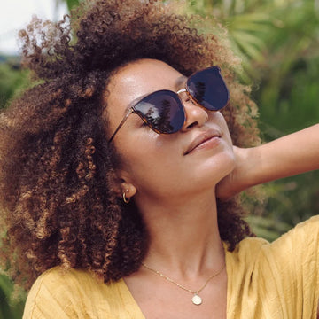 Cleo - Square Oversized Flat Lens Sunglasses