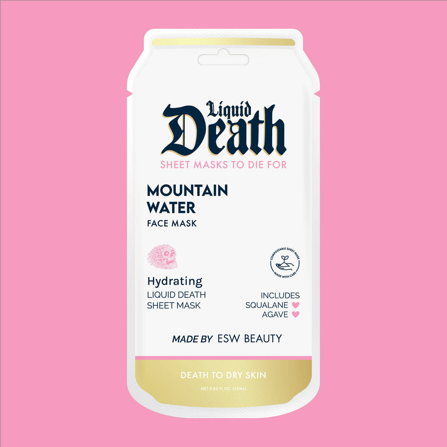 Mountain Water Liquid Death Hydrating Face Mask