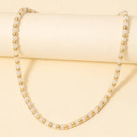 Metallic And Semi Precious Stone Beaded Necklace