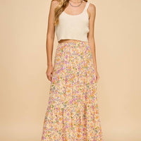 Yellow Floral Maxi Skirt