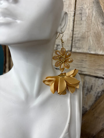 Gold Flower Earrings