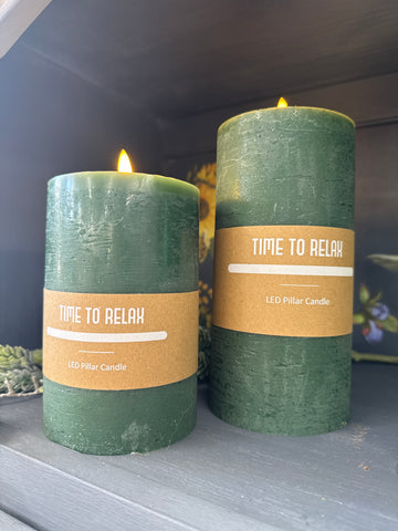 Time to Relax LED Pillar Candle