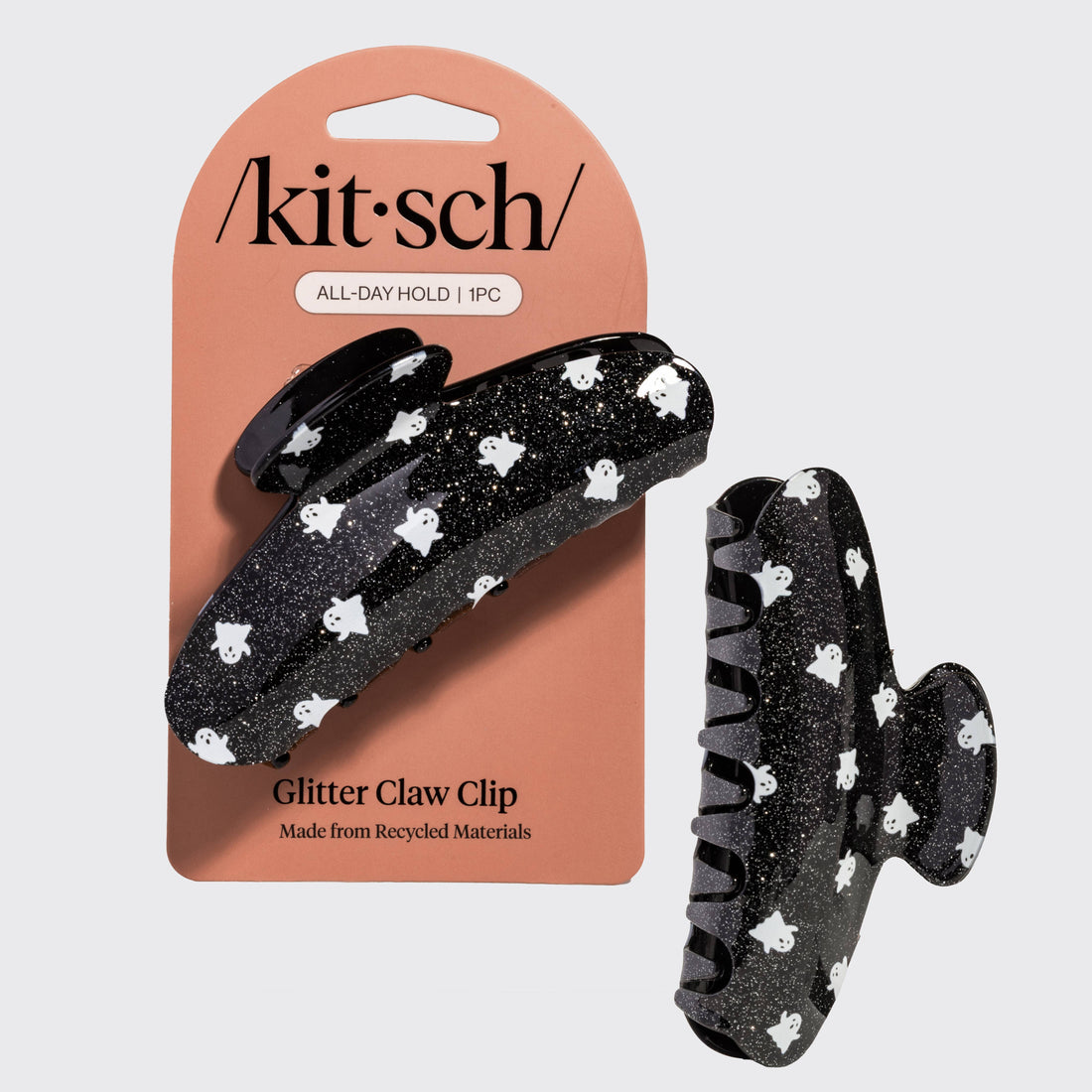 Recycled Plastic Glitter Claw Clip - Ghosts