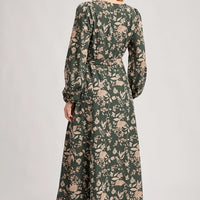 The Forest Reverie Wrap Dress - Hunter Green
