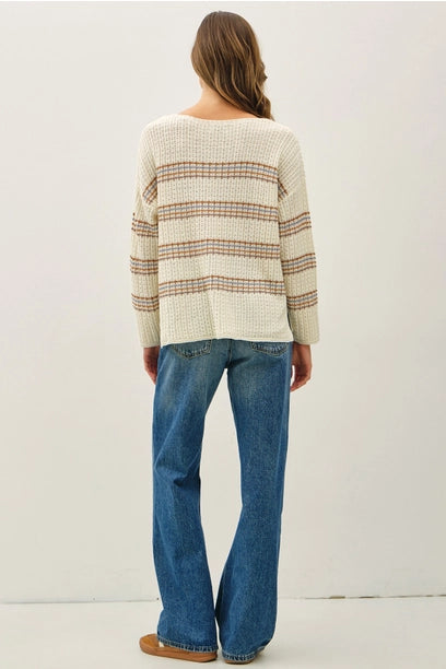 Stripe Knit Sweater - Oversized