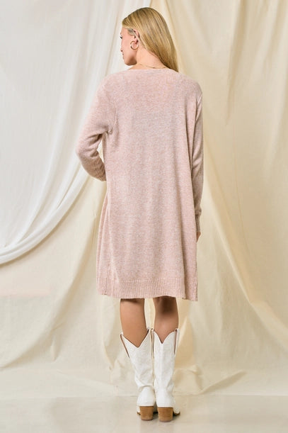 Long Sleeve Open Cardigan - Oatmeal