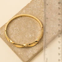 Stainless Steel Wavy Hinge Bangle Bracelet