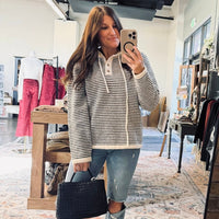 Twilight Stripe Henley Sweater