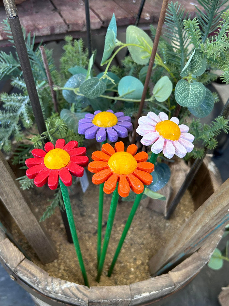 Painted Wood Daisies