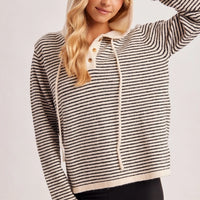 Twilight Stripe Henley Sweater