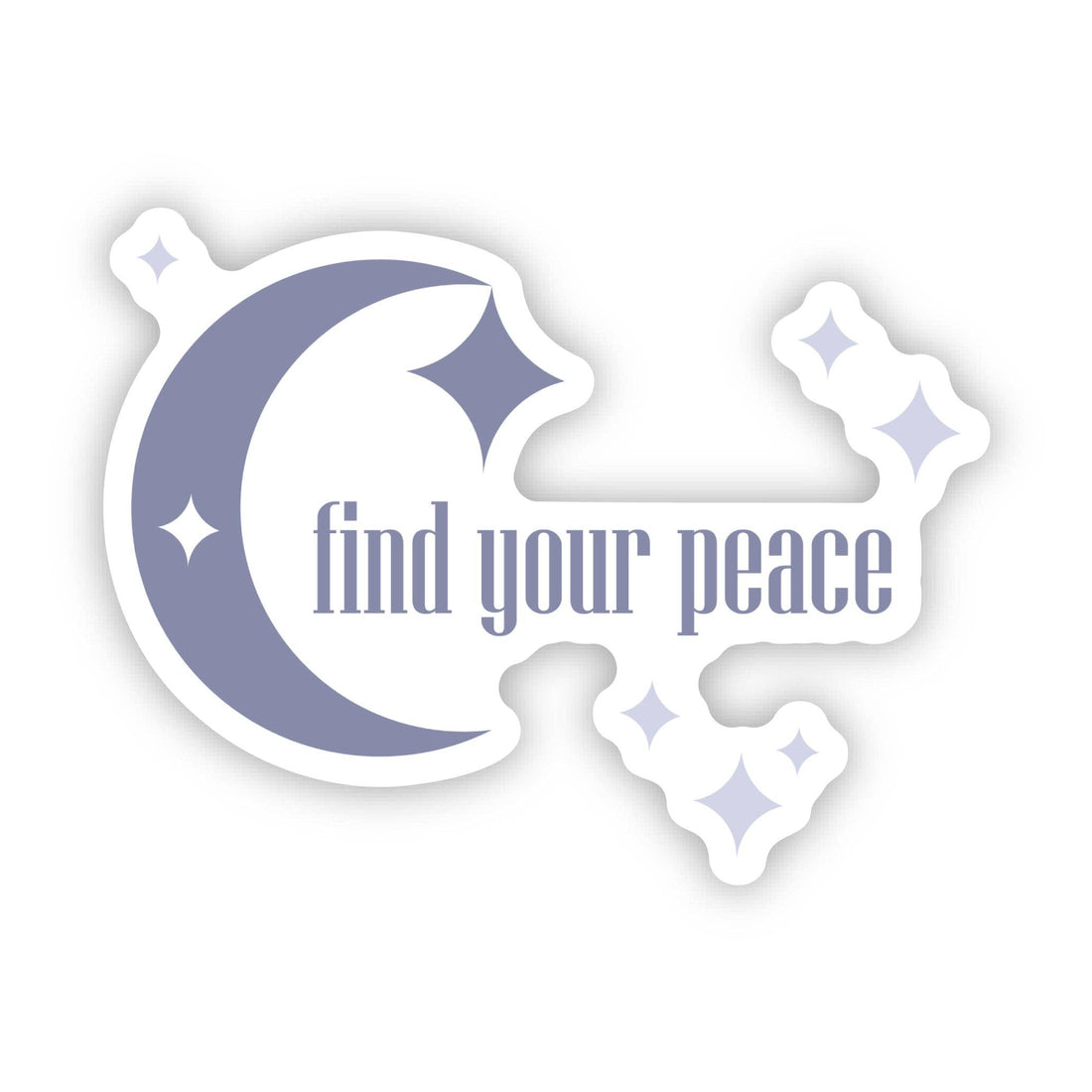 Find Your Peace Moon & Stars Sticker