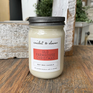 Old Farmhouse Christmas Soy Mason Jar Candle