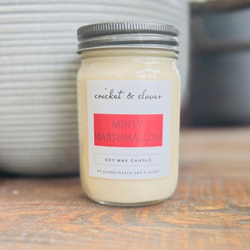 Minty Marshmallow Soy Mason Jar Candle
