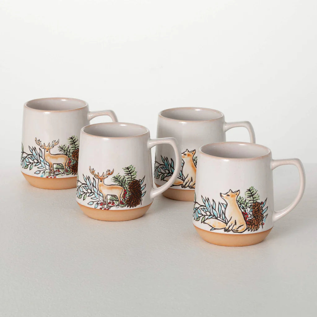Embossed Woodland Christmas Mug