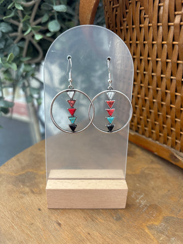 Colorful Triangles Drop Earrings