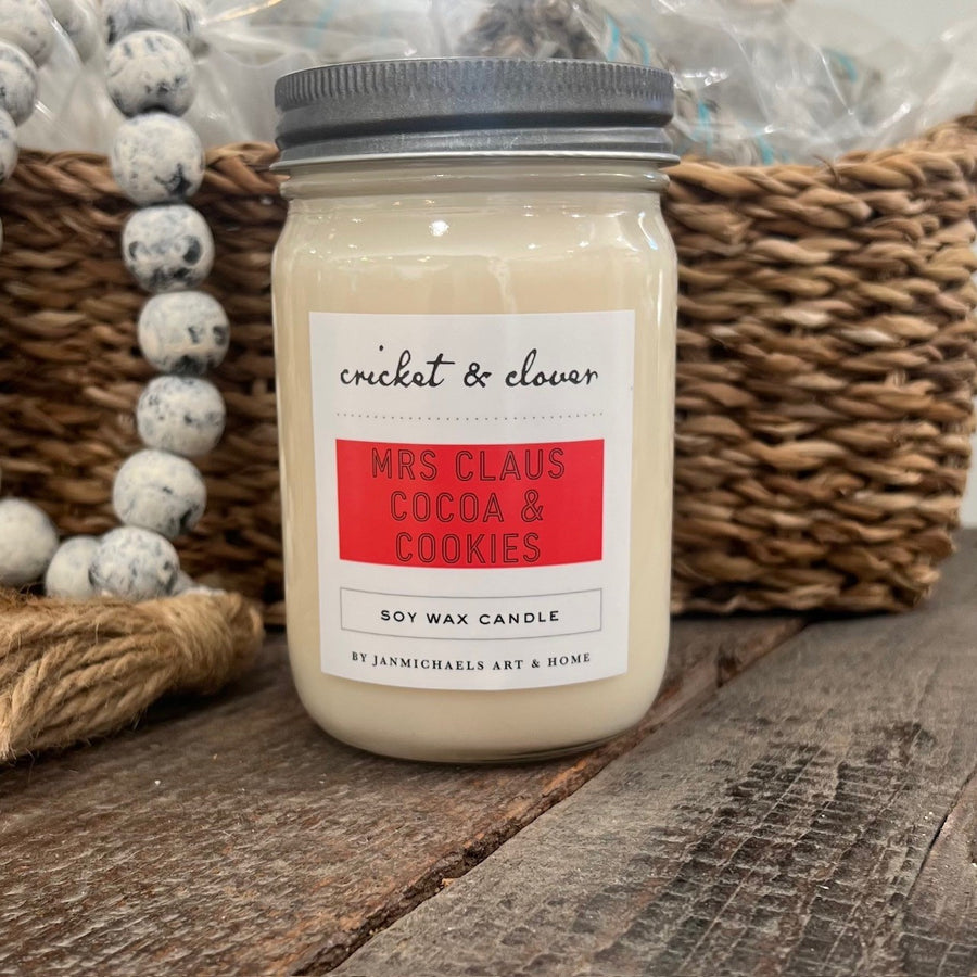 Mrs Claus Cocoa & Cookies Soy Mason Jar Candle