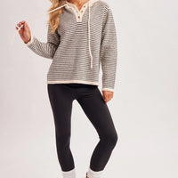 Twilight Stripe Henley Sweater