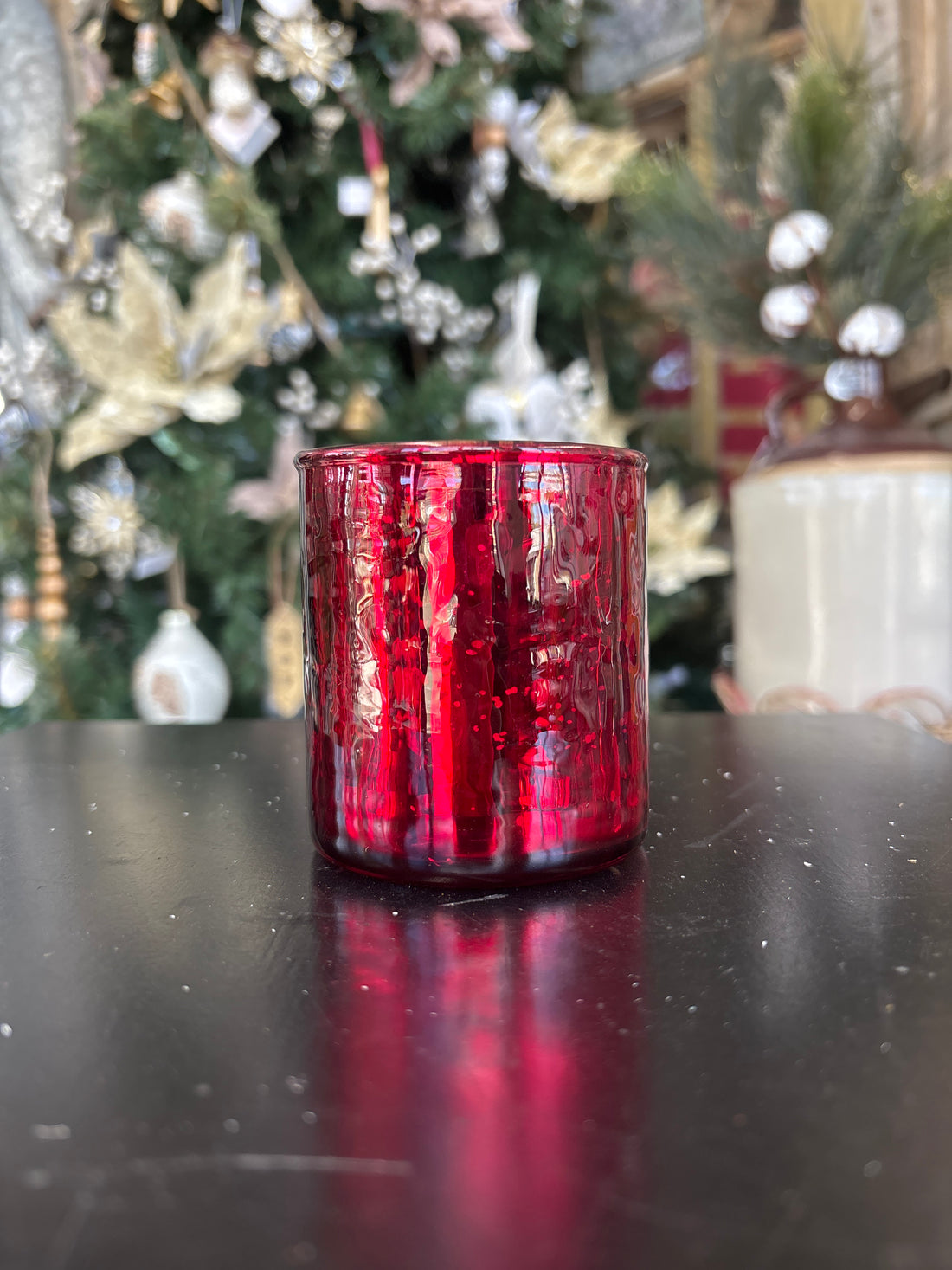 Red Glass Votive Holder - 3"