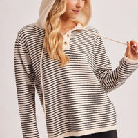 Twilight Stripe Henley Sweater