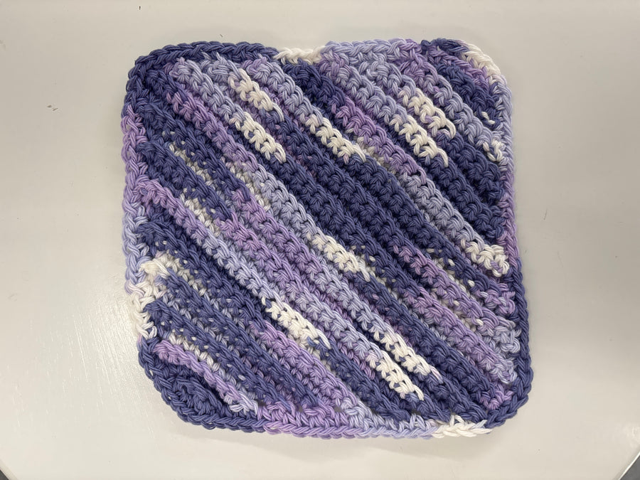 Purple Square Cotton Wash/Dish Cloth