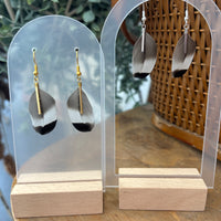 Duck Feather + Bar Earrings