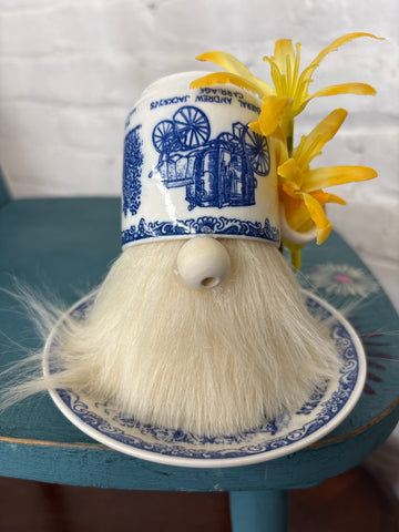 Nashville Andrew Jackson + Yellow Floral Teacup Gnome