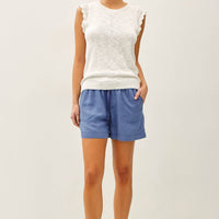 Crochet Ruffle Top - White