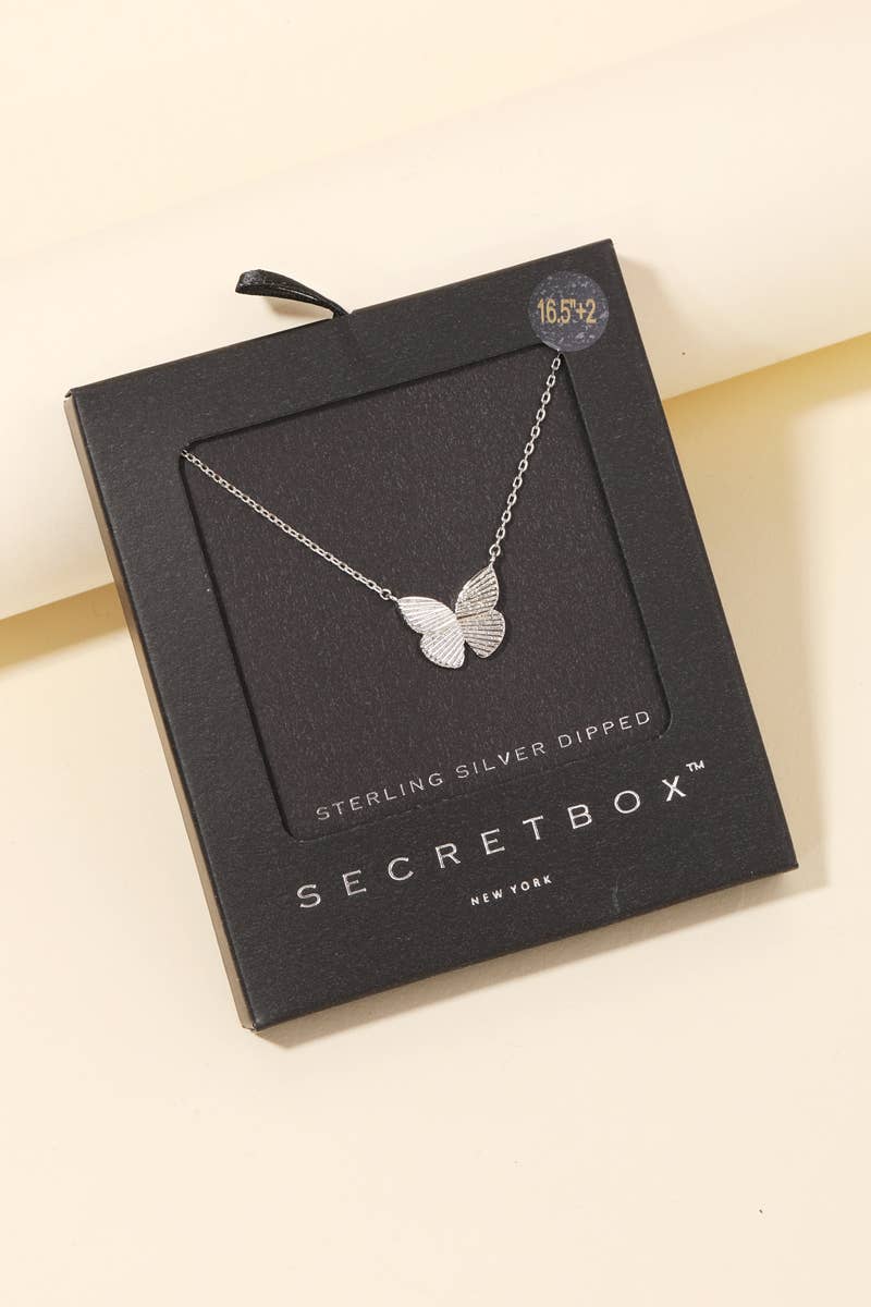 Gold Dipped Butterfly Pendant Necklace