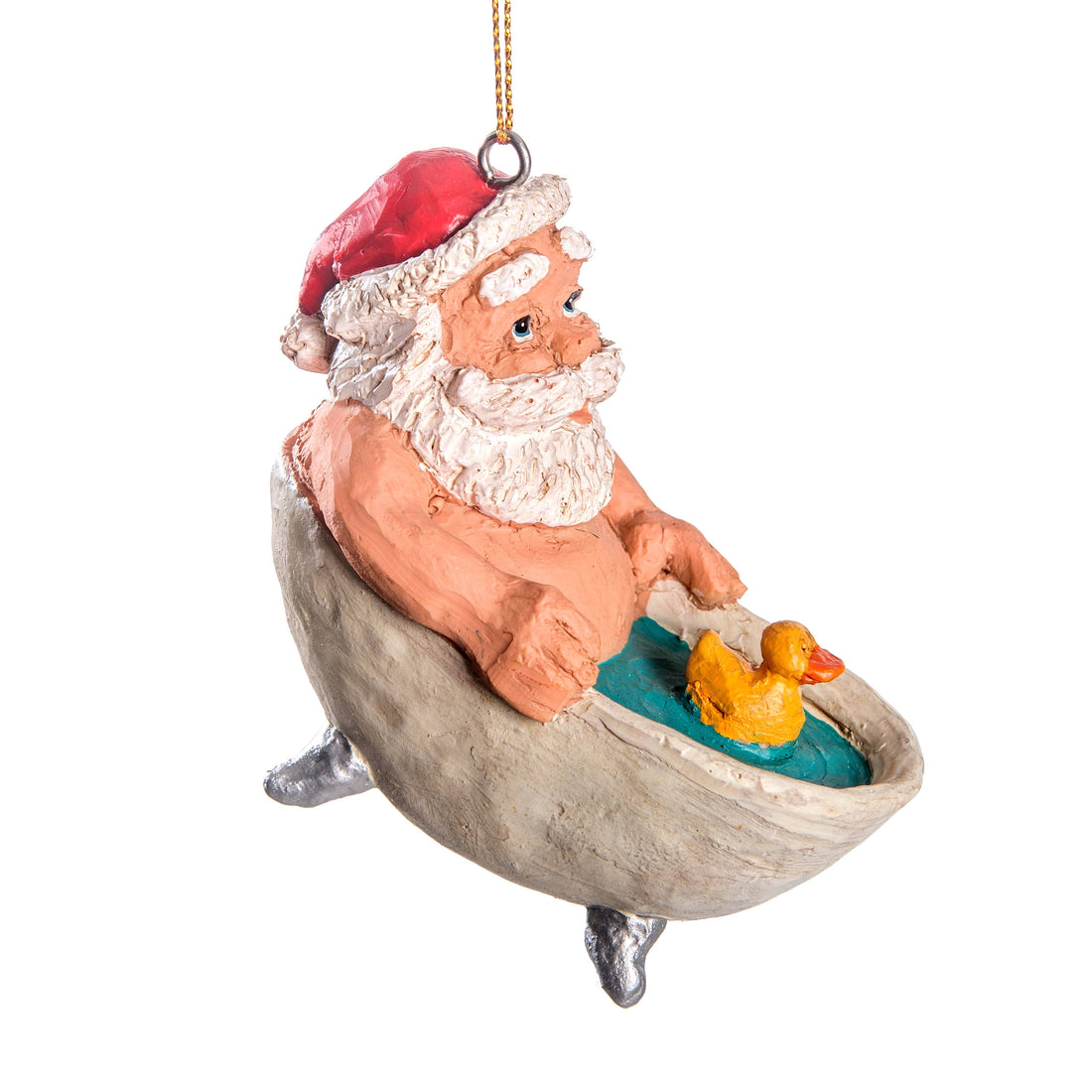 Santa In A Tub Christmas Ornament