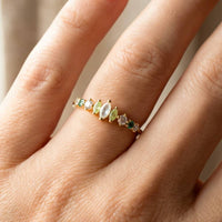 Gold Dipped Cz Rhinestone Ring: Gold