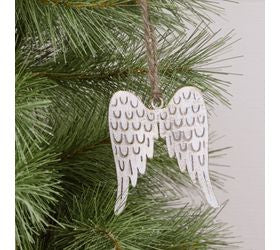 White Gold Angel Wing Ornament