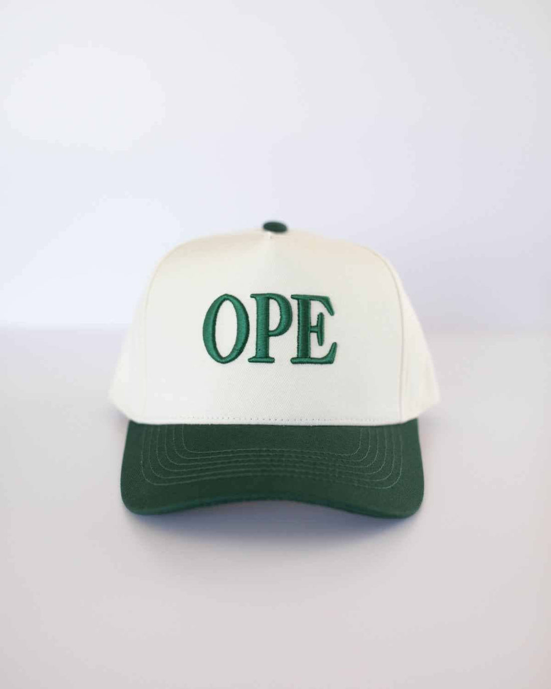 OPE Hat - Dark Green & Cream