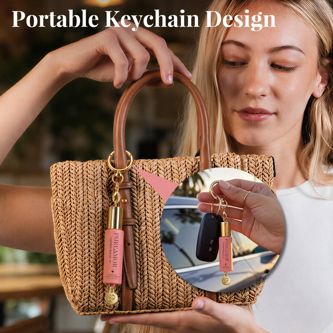 Saffron Rouge | Roll-on Pheromone Keychain Perfume Oil - 6ml: Classic Pendant