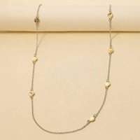 Mini Coins Station Long Chain Necklace: Gold/Silver