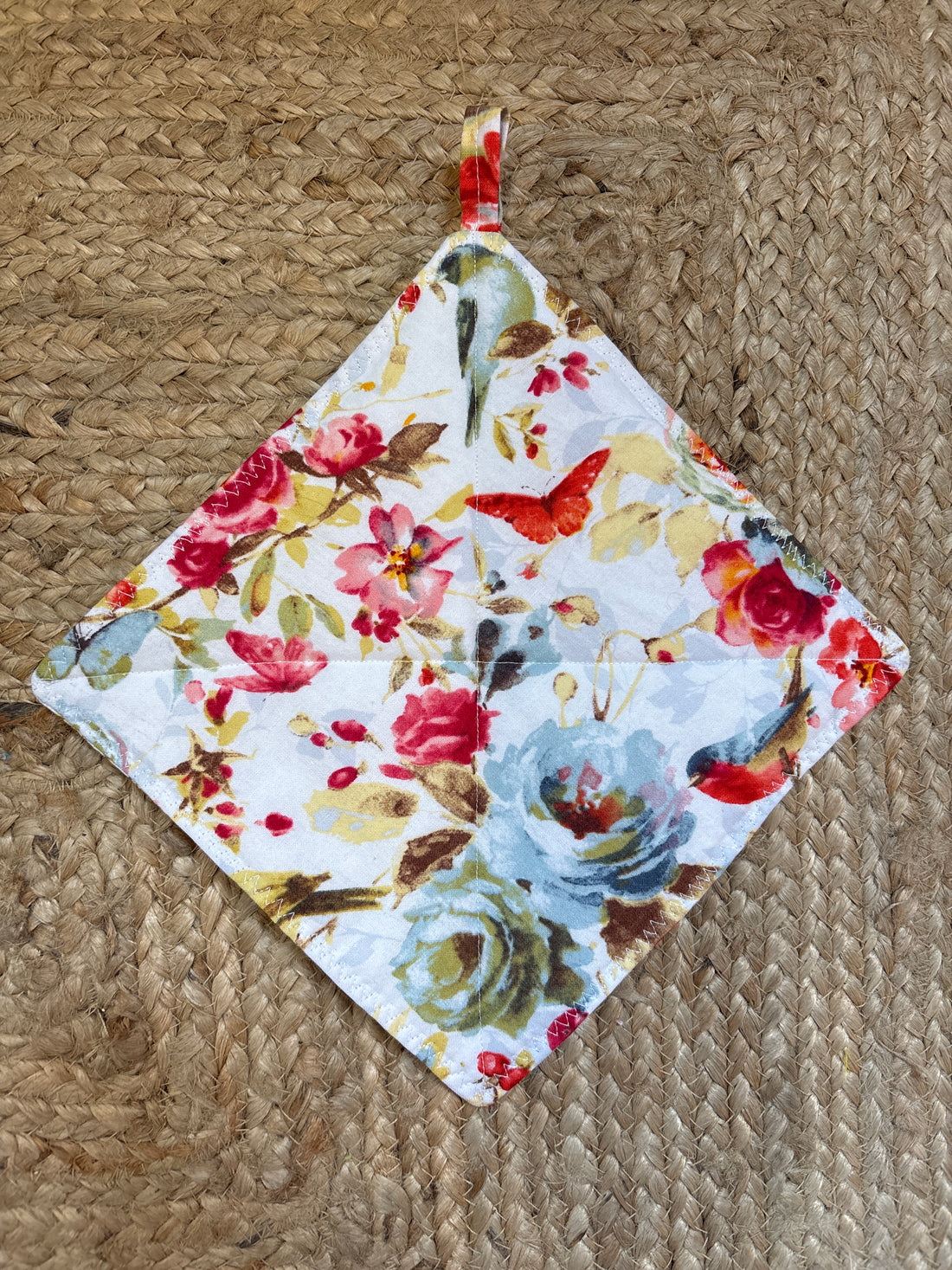 Birds + Butterflies + Flowers Hot Pad