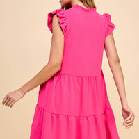 Hibiscus Pink Tiered Dress
