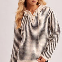 Twilight Stripe Henley Sweater