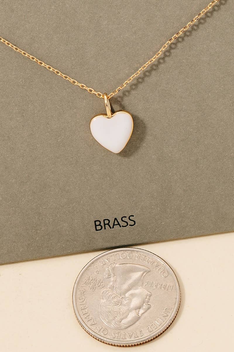 Epoxy Heart Pendant Necklace