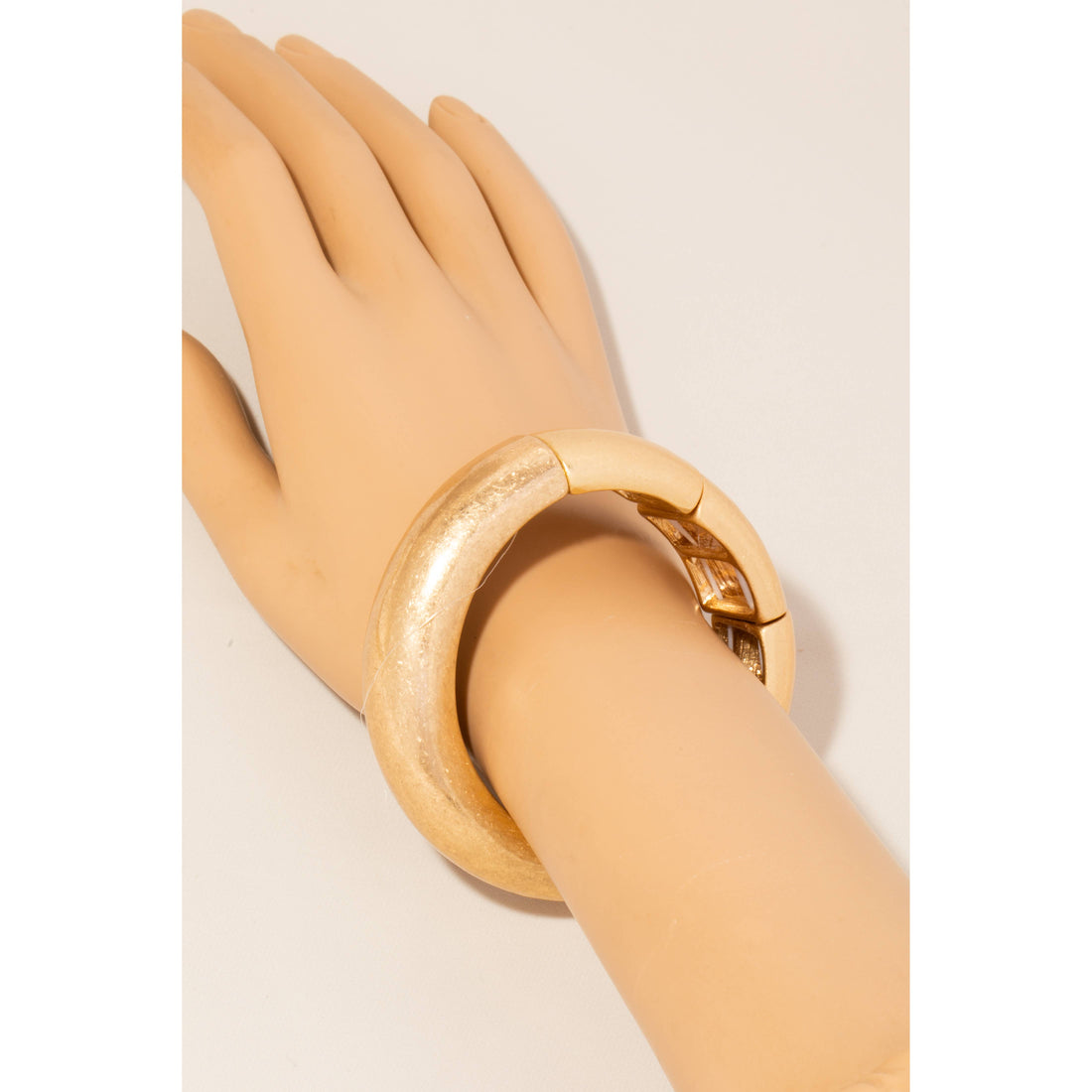 Worn Metallic Elastic Bangle Bracelet