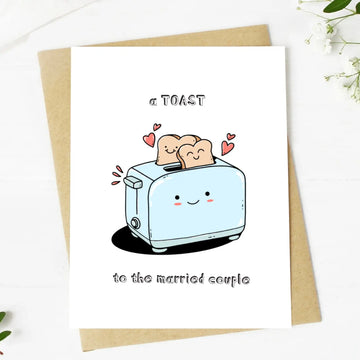 "Toast To the Married Couple" Wedding Card