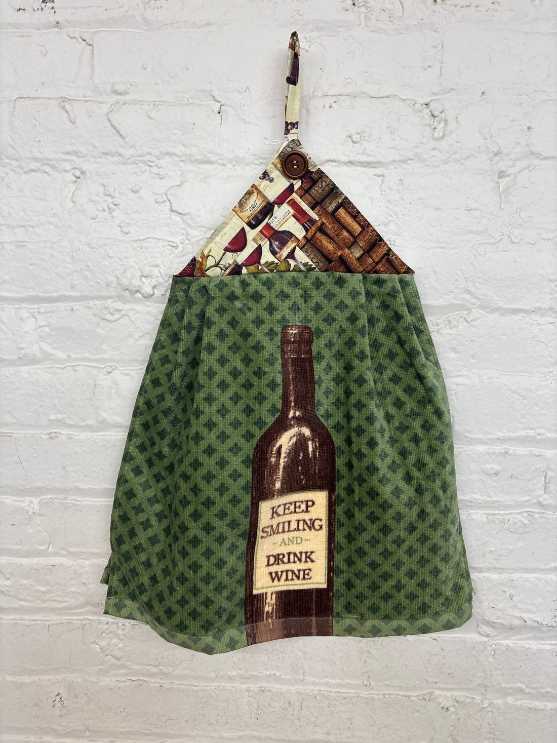 Keep Smiling + Drink Wine Kitchen Towel